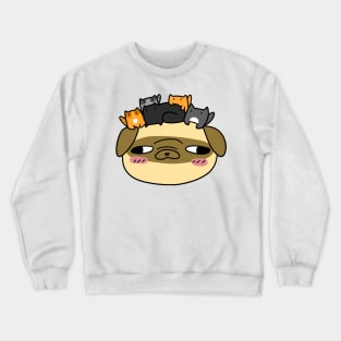 Pug Face with Kittens Crewneck Sweatshirt